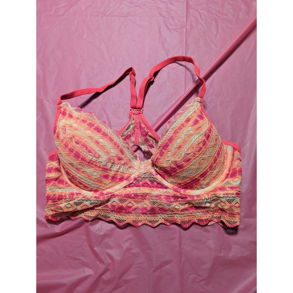 PINK Victorias Secret racerback XS‎ bra underwire padded push up multicolor
